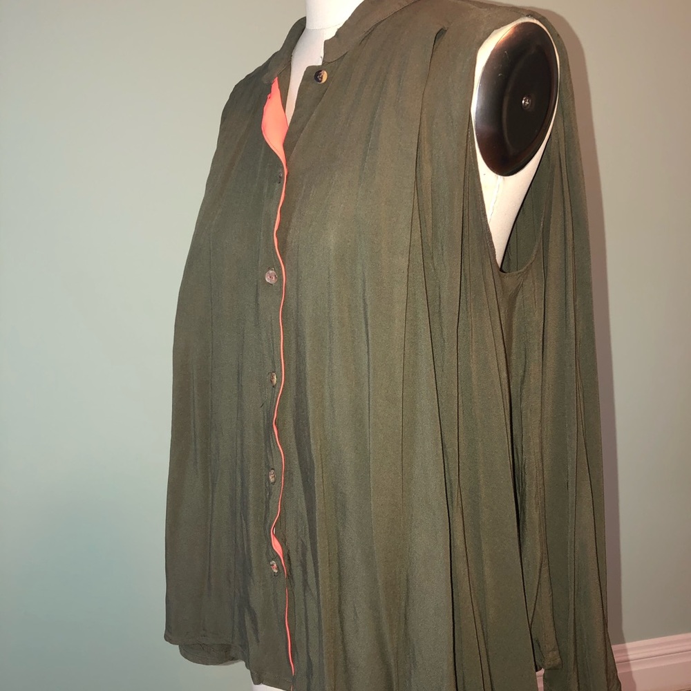 Olive Green Flare Top